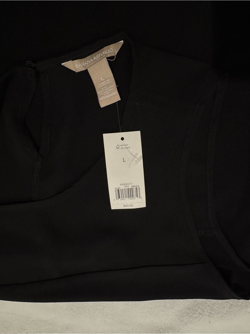 Banana Republic NWT Black Sleeveless Tank with Sheer Yoke - Picture 6 of 8